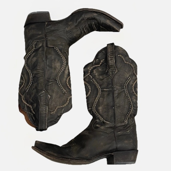 Mens Dan Post DP26680 Tyree Leather Cowboy Western Chainlaced Boots Size 10 D